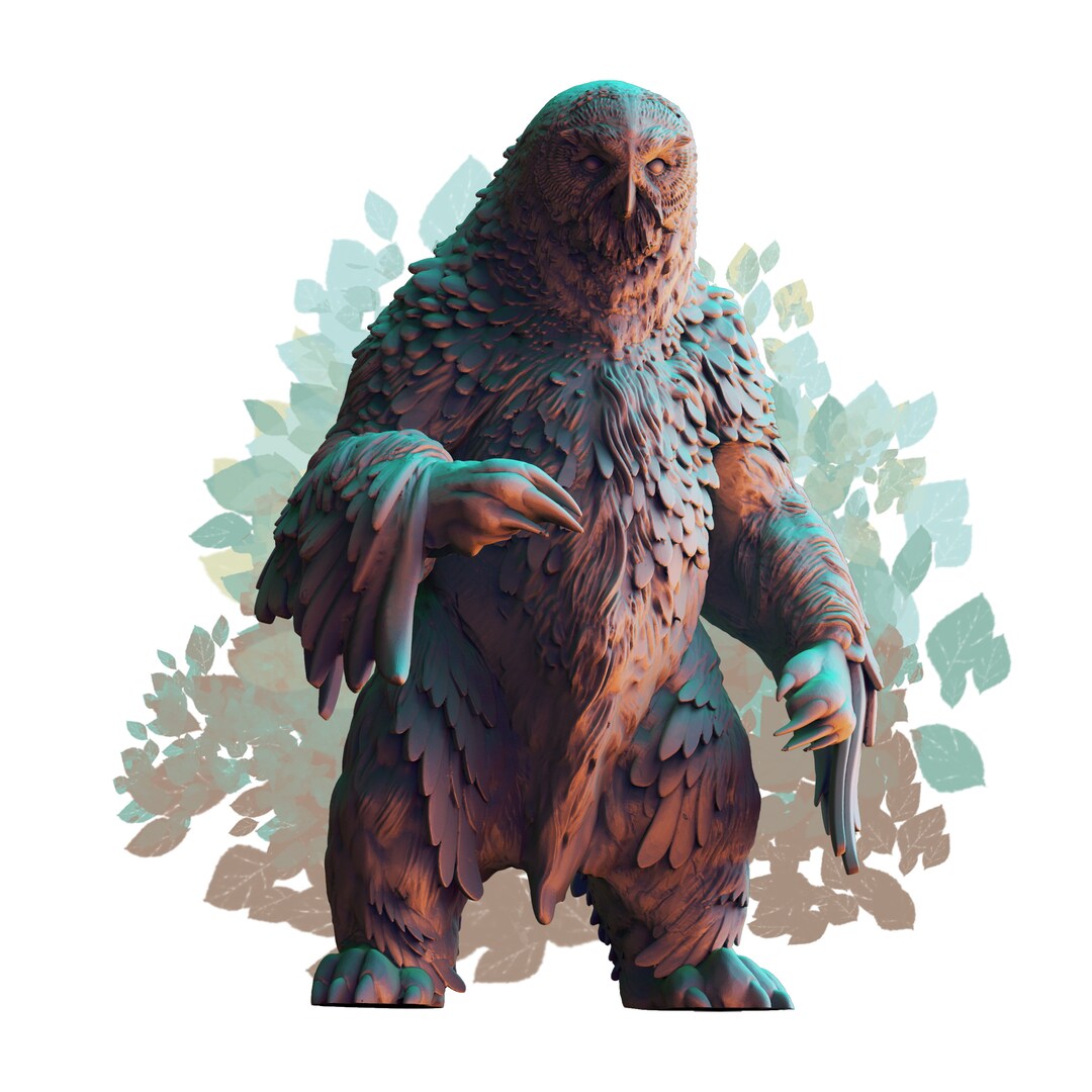 Owlbeast Standing Owlbear D&D TTRPG 28mm Miniature - Etsy