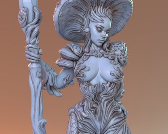 Female Mushroom Wizard for TTRPG by HardWitch Games - Agness - Pathfinder - D&D - TTRPG - Gift for Gamers - Mushroom Sorcerer