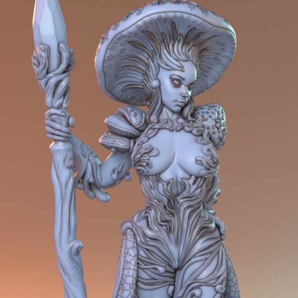 Female Mushroom Wizard for TTRPG by HardWitch Games - Agness - Pathfinder - D&D - TTRPG - Gift for Gamers - Mushroom Sorcerer