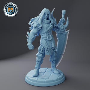 Male Dragon Knight by Twin Goddess Miniatures - D&D - TTRPG - 32mm/75mm Miniature - Pathfinder - Unpainted -