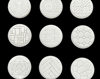 Decorative Miniature Bases (Sampler Pack) for TTRPG Miniatures - 25mm diameter - 32mm Diameter