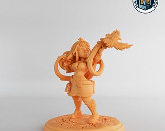 Female Halfling Warlock by Twin Goddess Miniatures - D&D - TTRPG - 32mm/75mm Miniature - Pathfinder - Unpainted -