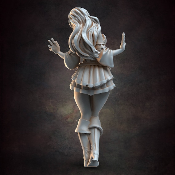 Surprised Barmaid - D&D - Busty - Pinup - TTRPG - 32mm Miniature
