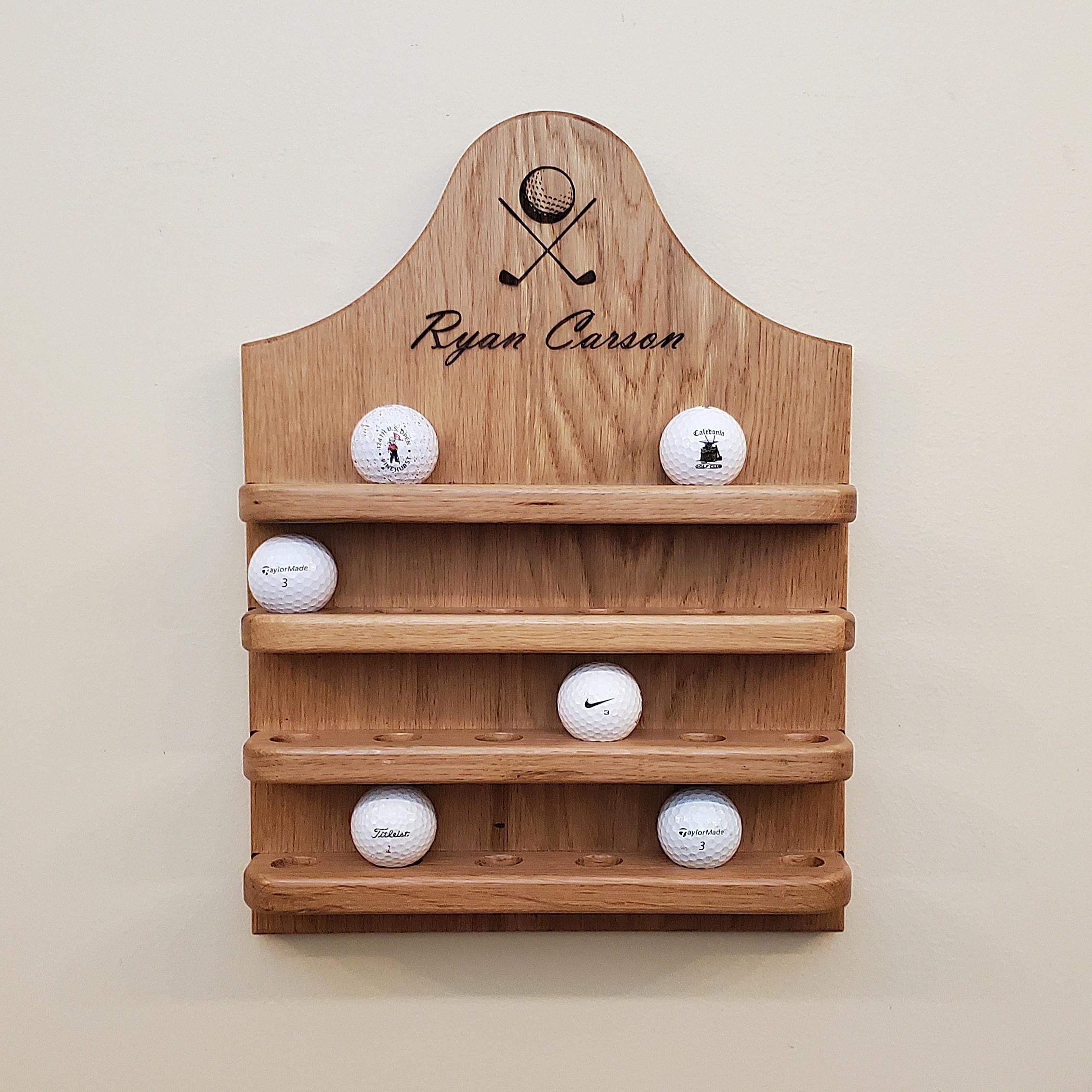 Handmade Custom Golf Ball Display - 24 Golf Balls -  Wall Mounted Golf Ball Display - Personalization Available!