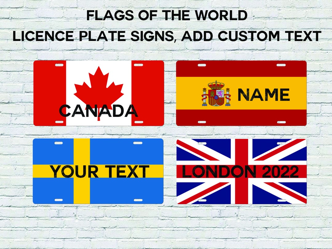 Flags of the World Licence Plate for Decorative Use Etsy