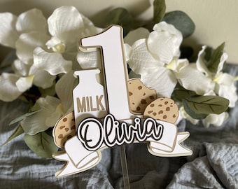 Milk & Cookies Cake Topper | Milk and Cookies | Cookie Cake Topper |Cookie| Milk and cookies 1st Birthday Cake Topper | Cookie theme