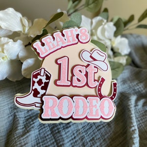 Rodeo Cake Topper | My First Rodeo  Cake Topper| Birthday Cake Topper | Cake Topper | Custom Cake Topper| Pink Rodeo Cake Topper |Girl Rodeo