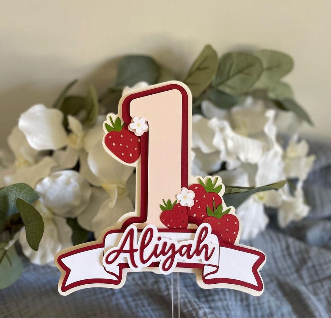 Strawberry Cake Topper | Berry First Birthday Cake Topper| Strawberry ...