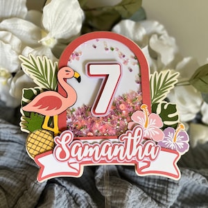 Flamingo Cake Topper | Tropical Birthday Cake Topper| Flamingo Birthday Cake Topper | Summer Cake Topper| Flamingo Birthday party
