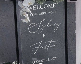 Acrylic Welcome Wedding Sign, Welcome to Our Wedding Sign, Custom Acrylic Sign, Personalised Wedding Decoration, Acrylic Wedding Sign