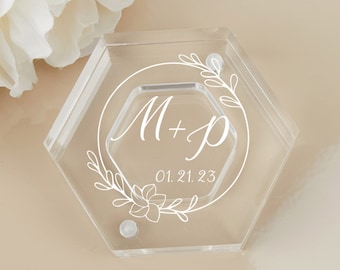 Personalisierte Acryl Ring Box, Hochzeit Ring Box,Ring Träger Box,Ring Box für Verlobung Hochzeit Zeremonie,Keepsake Box,Geschenk für Braut