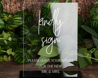 Wedding Guest Book Sign, Wedding Kindly Sign Our Guestbook, Guestbook Sign, Wedding Sign, Reception Sign, Well Wishes Sign, Kindly Sign