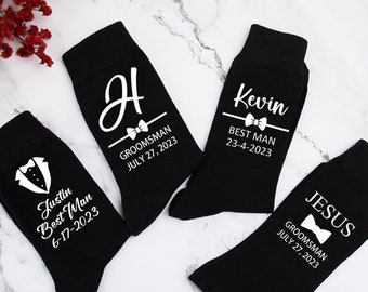 Personalized Groomsmans Socks, Wedding Party Socks, Grooms Socks, Father of Bride & Groom Socks, Custom Socks For Him, Best Man Socks