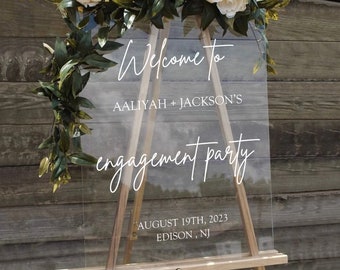 Engagement Party Welcome Sign, Modern Minimalist Engagement Sign, Welcome to Our Engagement, Engagement Decorations, Acrylic Wedding Sign