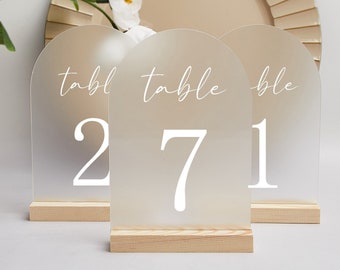 Wedding Table Numbers, Frosted Acrylic Table Numbers, Reception Table Numbers, Wedding Stationery, Wedding Table Decor, Table Name Sign