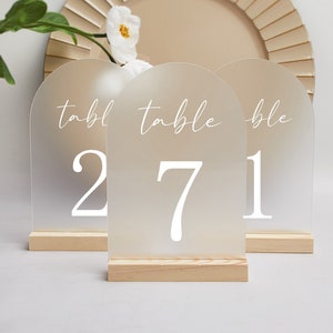 Wedding Table Numbers, Frosted Acrylic Table Numbers, Reception Table Numbers, Wedding Stationery, Wedding Table Decor, Table Name Sign