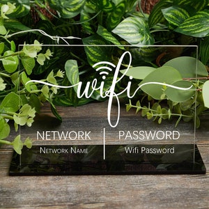 Personalised WIFI Password Sign, Wifi Sign, WIFI QR Code Sign, Wedding Party Wifi Sign, New Home Decor