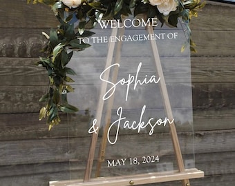 Acrylic Engagement Party Welcome Sign, Welcome to Our Engagement Sign, Engagement Party Decorations, Engaged Sign, Engagement Celebration