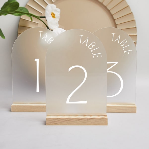 Modern Minimalist Wedding Table Numbers, Frosted Acrylic Table Numbers, Table Signage, Table Sign, Wedding Table Decor, Event Accessories