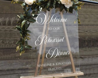 Wedding Rehearsal Dinner Welcome Sign, The Night Before Sign, Wedding Welcome Sign, Acrylic Welcome Sign Wedding, Welcome Sign Board