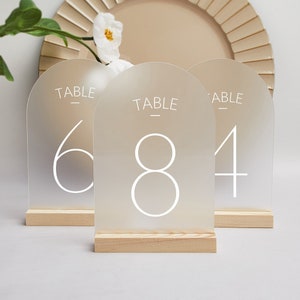 Wedding Table Numbers, Arch Acrylic Table Numbers, Wedding Number, Modern Minimalist Table Numbers, Custom Frosted Wedding Reception Decor