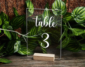 Acrylic Wedding Table Numbers, Geometric Modern Wedding Decor, Modern Minimalist Table Numbers with Name & Date, Plexiglass Table Sign