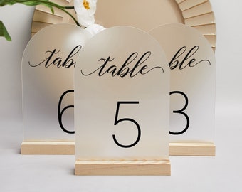 Frosted Acrylic Arch Table Numbers, Wedding Table Numbers, Table Decor, Wedding Signage, Centerpieces Luxury Decorations, Party Event Decor