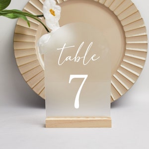 Wedding Table Numbers, Frosted Acrylic Table Numbers, Modern Minimalist Table Numbers, Plexiglass Table Numbers for Wedding Reception