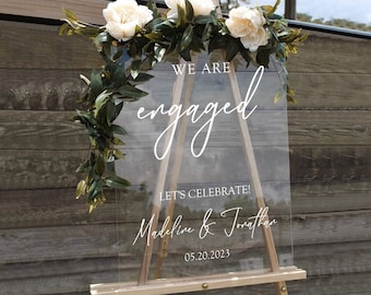 Engagement Party Sign, Engagement Party Decorations, Engagment Party Decor, Wedding Engagement Welcome Sign, We're Engaged Sign,Acrylic Sign