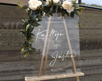 Custom Acrylic Wedding Welcome Sign, Welcome to Our Wedding Sign, Welcome to Our Forever, Modern Wedding Signs, Wedding Decor, Calligraphy