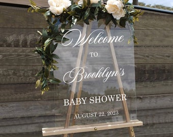 Acrylic Baby Shower Welcome Sign, Baby Shower Decorationgs, Clear Acrylic Welcome Sign, Oh Baby Shower Sign, Baby Birthday Welcome Sign