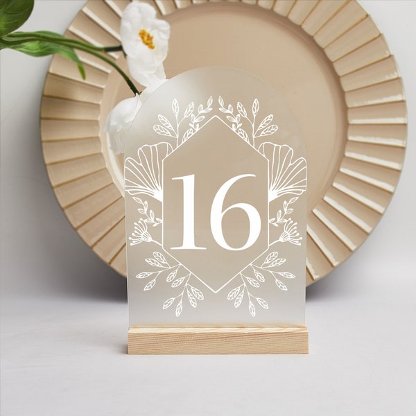 Acrylic Table Numbers with Stands, Plexiglass Table Numbers, Modern Minimalist Table Numbers, Wedding Decor, Table Nmubers Wedding