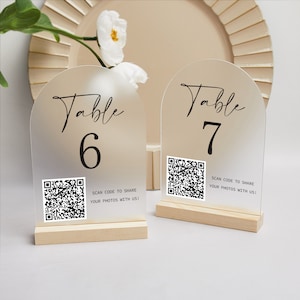 QR Code Table Numbers Wedding, Wedding Table Numbers Signs, Scan to View Menu QR Code, Acrylic Table Numbers, Reception Signs, Table Decor