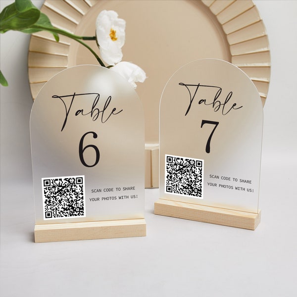 QR Code Table Numbers Wedding, Wedding Table Numbers Signs, Scan to View Menu QR Code, Acrylic Table Numbers, Reception Signs, Table Decor