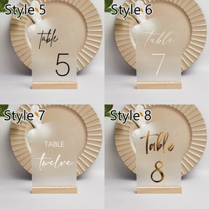 Table Numbers Wedding, Wedding Table Numbers, Frosted Acrylic Table Numbers, Custom Wedding Reception Decor, Wedding Signs, Party Decor image 9
