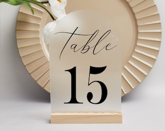 Acrylic Table Numbers, Moder Table Decor Wedding, Wedding Signage, Table Signs, Wedding Stationery, Reception Signs, Frosted Acrylic Sign