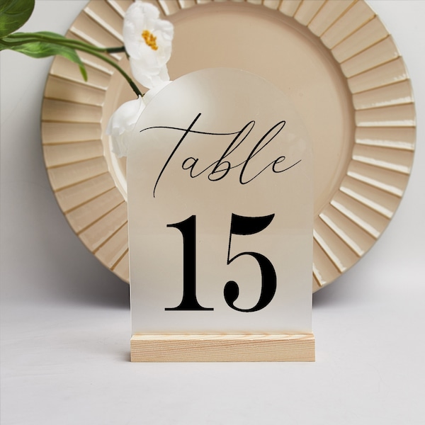 Acrylic Table Numbers, Moder Table Decor Wedding, Wedding Signage, Table Signs, Wedding Stationery, Reception Signs, Frosted Acrylic Sign