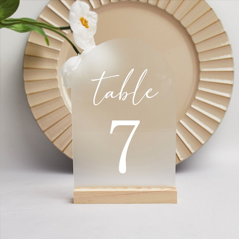 Table Numbers Wedding Table Numbers Frosted Acrylic Table Etsy UK