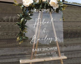 Baby Shower Welcome Sign, Modern Minimalist Baby Shower Welcome Sign, Gender Neutral, Clear Acrylic Baby Shower Sign, Acrylic Welcome Sign