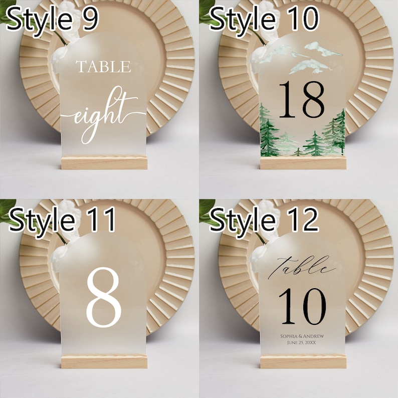 Table Numbers Wedding, Wedding Table Numbers, Frosted Acrylic Table Numbers, Custom Wedding Reception Decor, Wedding Signs, Party Decor zdjęcie 10