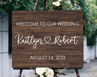 Custom Wood Wedding Sign, Wedding Welcome Sign, Welcome Wedding Sign, Rustic Wedding Decor, Wooden Welcome Sign, Welcome to Our Wedding