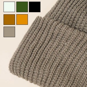 100% Organic Cotton Handmade Beanie Hat, Soft Warm Winter Gift