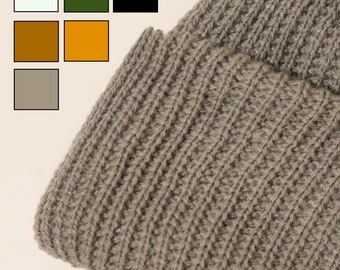 100% Organic Cotton Handmade Beanie Hat, Soft Warm Winter Gift