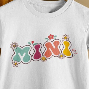 Floral Mini PNG, Mini Flowers Png, Retro Mini Svg, Mini T-shirt Design,Retro Colorful Mini Shirt Design,Groovy Sublimation,Girl Shirt Design