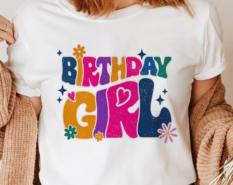 Birthday Girl SVG, Birthday Party Svg, Floral Retro Birthday Svg, Groovy Birthday Png, Groovy Birthday Princess, Birthday Girl Sublimation