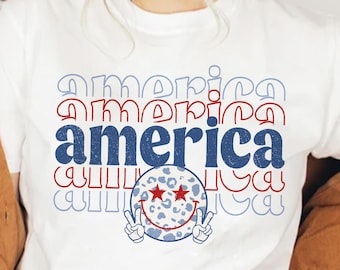 America Png, Retro America Png, 4th Of July PNG, Patriotic Png, Retro America Png, Independence Day Sublimation, America Designs