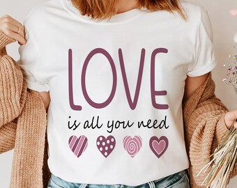 Love is All You Need SVG, Valentine Sublimation Design, Valentine's Day Png, Valentine Png, Groovy Valentines Png, Love Svg Png