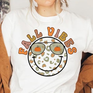 Fall Vibes PNG, Smiley Face Pumpkin Png, Retro Fall Png, Fall Shirt Design, Autumn Png, Retro Pumpkins Png, Vintage Fall