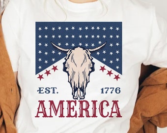 Western Fourth of July Png, Retro 4th of July Png, America Svg, Country Western Png, Fourth Of July Png, Western Tshirt Design Png