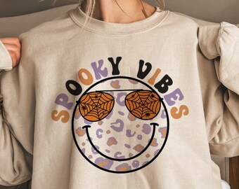 Spooky Vibes PNG Sublimation Design, Retro Spooky Vibes, Halloween Shirt Svg, Halloween and Fall Sublimation, Spooky Halloween Png